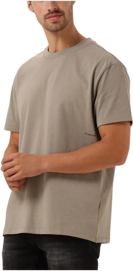 PURE PATH Heren Polo's & T-shirts Loose Fit T-shirts Crewneck Ss106 Taupe - Foto 3