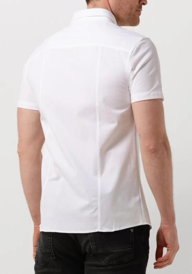 PURE PATH Heren Overhemden Pique Shortsleeve Button Up Shirt Wit - Foto 2