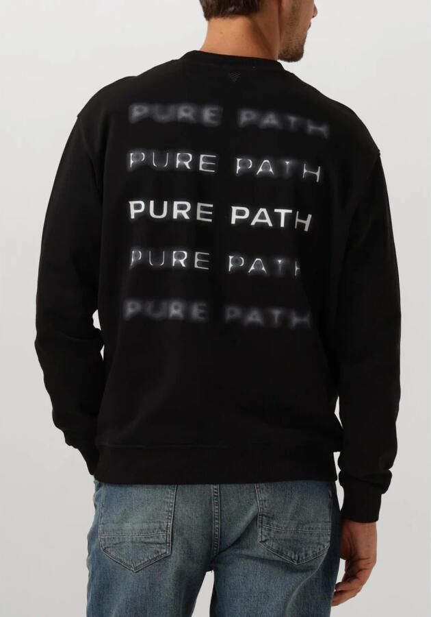 PURE PATH Heren Truien & Vesten Loose Fit Sweaters Crewneck305 Zwart - Foto 6