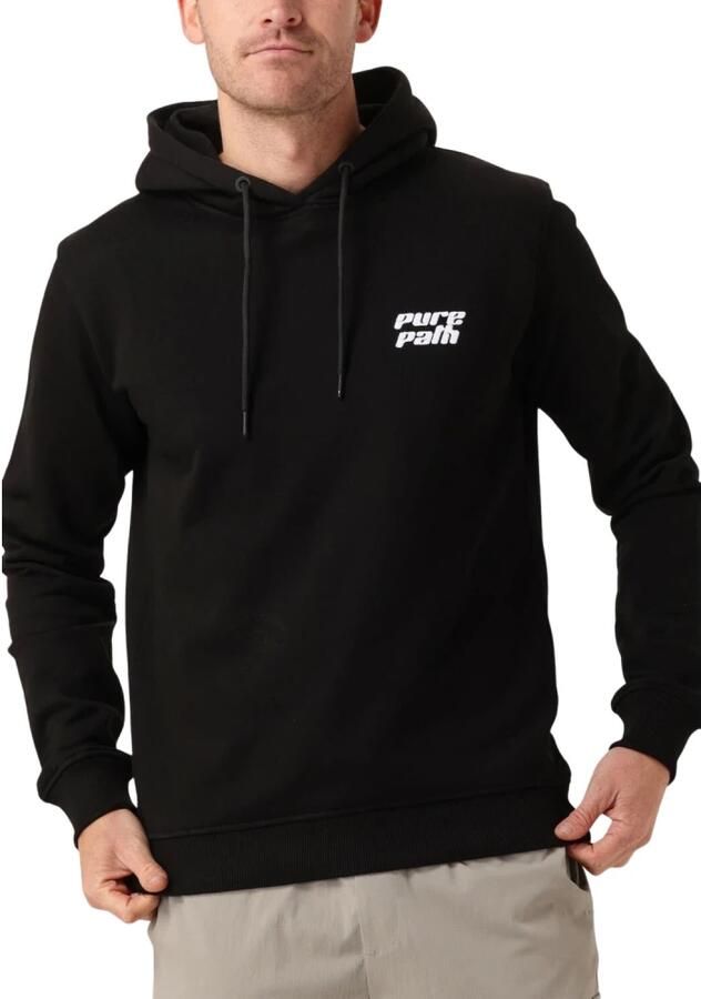 PURE PATH Heren Truien & Vesten Regular Fit Sweaters Hoodie302 Zwart - Foto 7