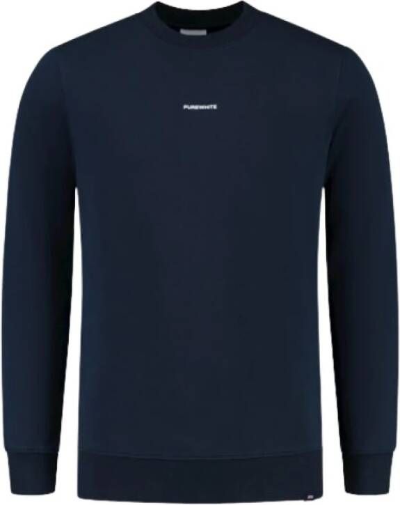 PureWhite Back Print Sweater Heren Navy Blauw Heren