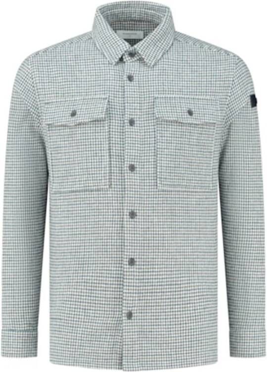 PUREWHITE Heren Overhemden Heritage Pattern Overshirt With Two Chest Pockets Antraciet