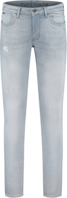 Pure Path Moderne Skinny Fit Jeans in Blauw Grijs Blue Heren