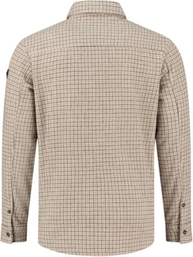 PUREWHITE Heren Overhemden Heritage Pattern Overshirt With Two Chest Pockets Bruin - Foto 2