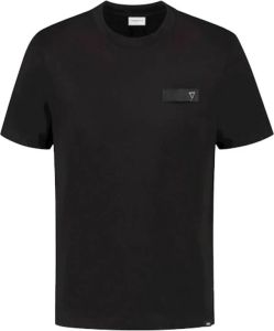 PureWhite T-shirt met Korte Mouw en Borstlabel Zwart Heren