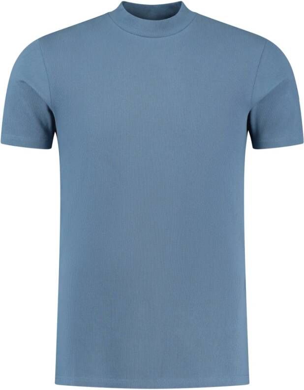 PureWhite T-Shirt- PW RIB With Cotton Label AT Sleeve Blauw Heren