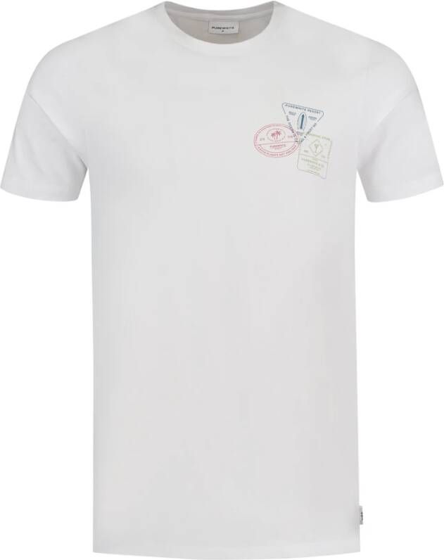 PureWhite T-Shirt- PW S S With Front AND Back Print Wit Heren
