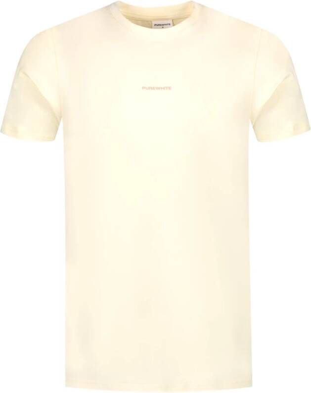 PureWhite T-Shirt- PW with small front logo in middle Beige Heren