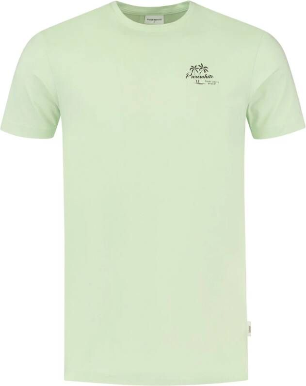 PureWhite T-Shirt- PW With Small Print ON Chest Groen Heren