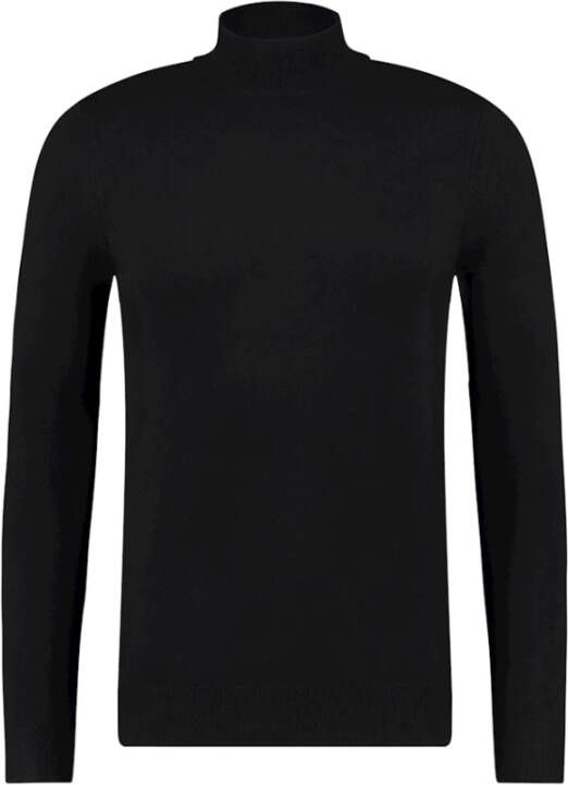 PureWhite Triisonstial gebreide mockneck Zwart Heren