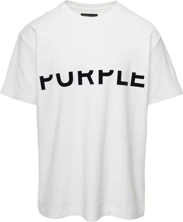 Purple Brand Contrasterende Logo Print T-shirt White Heren