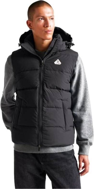Pyrenex Klassieke mouwloze donsjas met afneembare capuchon Black