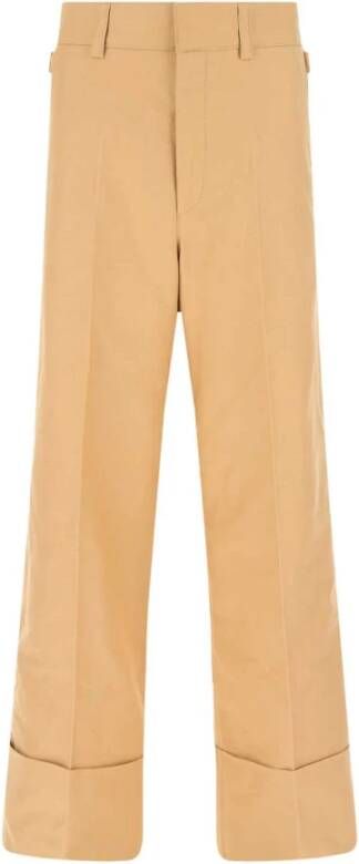 Quira Wijde Camel Katoenen Broek Brown Dames