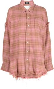 R13 Roze Gescheurde Naad Drop Hals Shirt Roze Dames