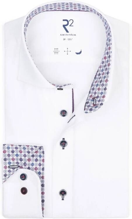 R2 Amsterdam Overhemd lange mouw White Heren