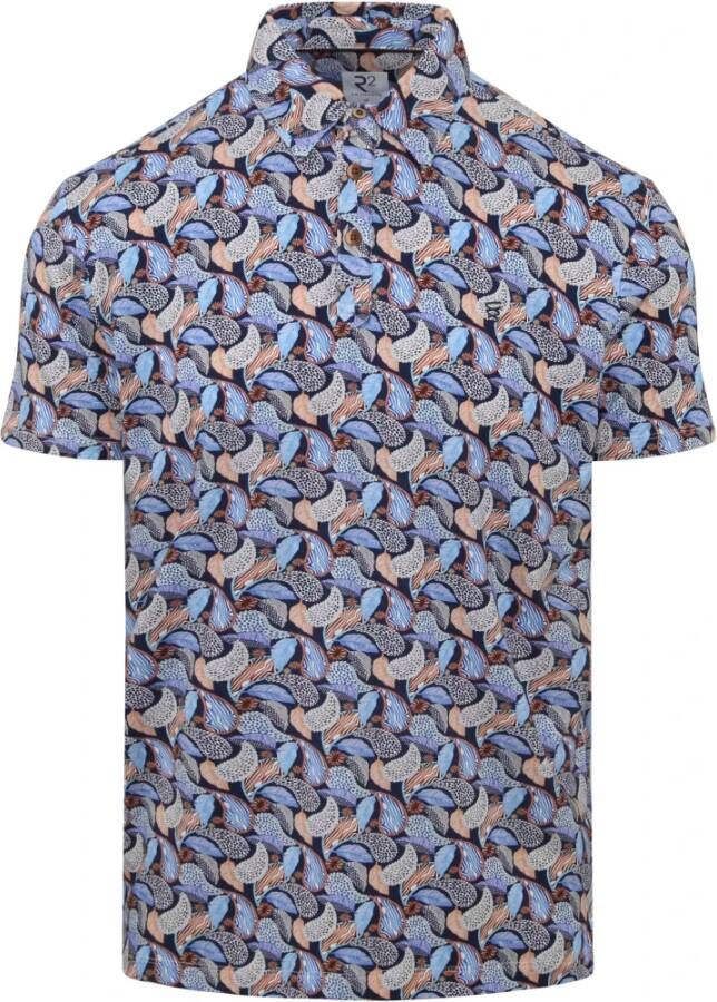 R2 Amsterdam R2 Tencel Poloshirt Paisley Donkerblauw - Foto 1