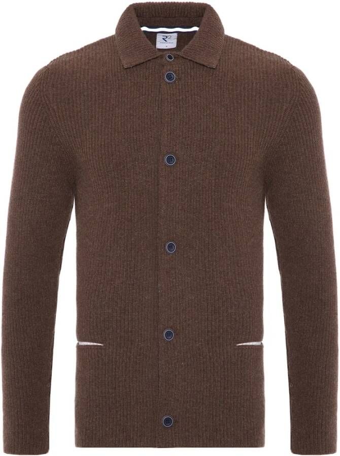 R2 Amsterdam R2 Cardigan Merino Wol Bruin - Foto 1