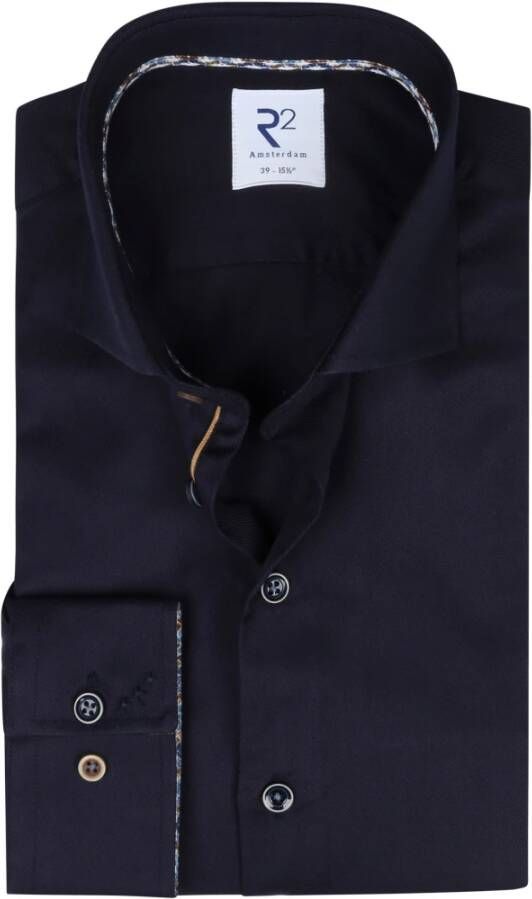 R2 Amsterdam R2 Overhemd Twill Donkerblauw - Foto 1