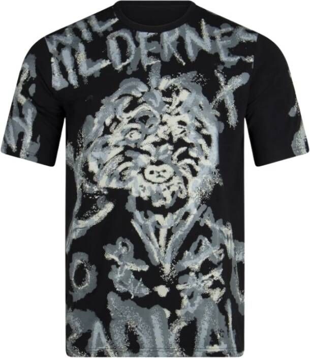 Radical Graffiti Stijl Zwart T-Shirt | Sir Tony Zwart Heren