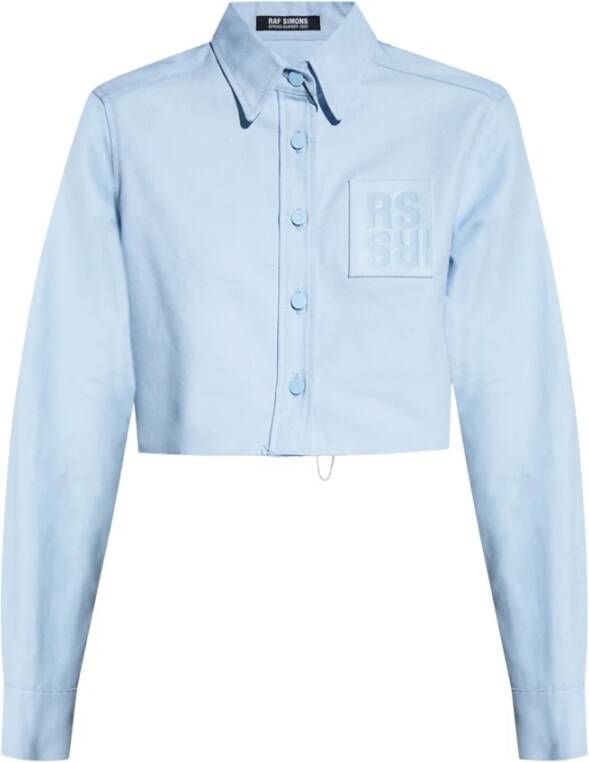 Raf Simons Cropped shirt Blauw Dames