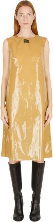 Raf Simons Glanzende Ribbon Back Jurk Beige Dames