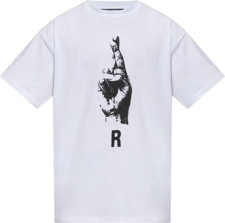 Raf Simons Handtekeningen Print T-shirt en Polo White Heren