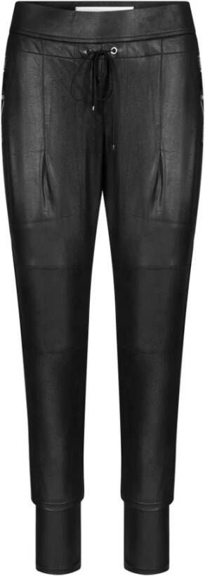 RAFFAELLO ROSSI Leather Trousers Zwart Dames