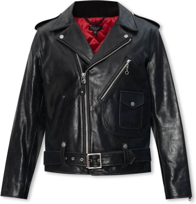 Rag & Bone Leather Jackets Zwart Dames