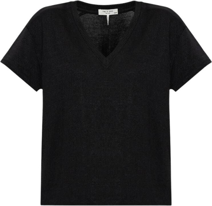 Rag & Bone V-hals t-shirt Zwart Dames