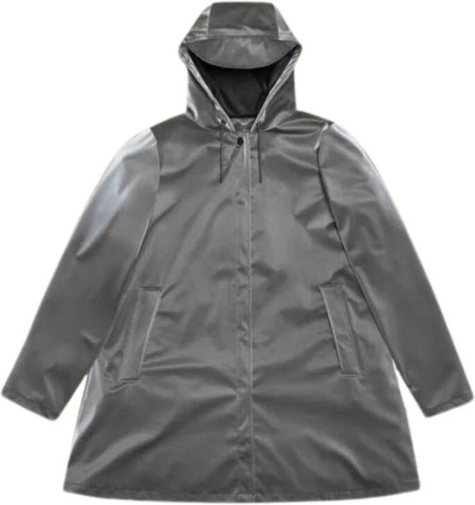 Rains Grijze Waterdichte Jas met Iridescent Effect Gray Dames