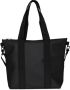 Rains Zwarte Waterdichte Tote Tas met Patina Afwerking Black Unisex - Thumbnail 1