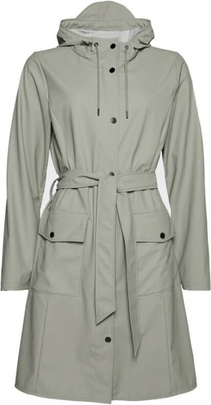 Rains Curve Jacket cement Groen Dames