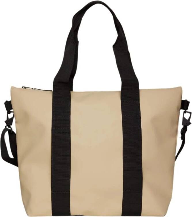 Rains Waterdichte Tote Tas met Patina Afwerking Beige Unisex