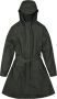 Rains Groene Curve Jas met A-Lijn Pasvorm en Riem Groen Dames - Thumbnail 2
