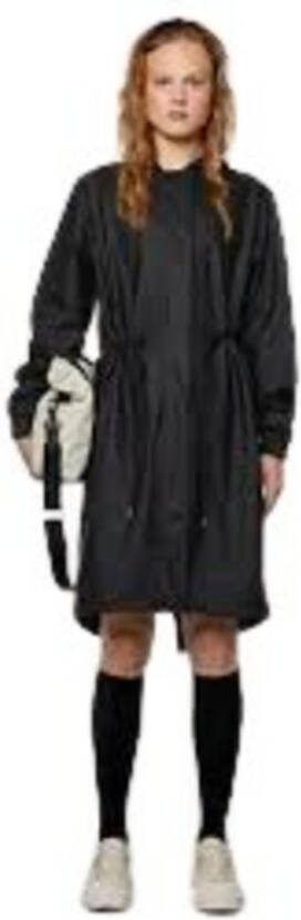 Rains Waterdichte Zwarte Regenjas met Trekkoord Capuchon Black Dames - Foto 2
