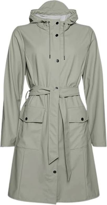 Rains Curve Jacket cement Groen Dames