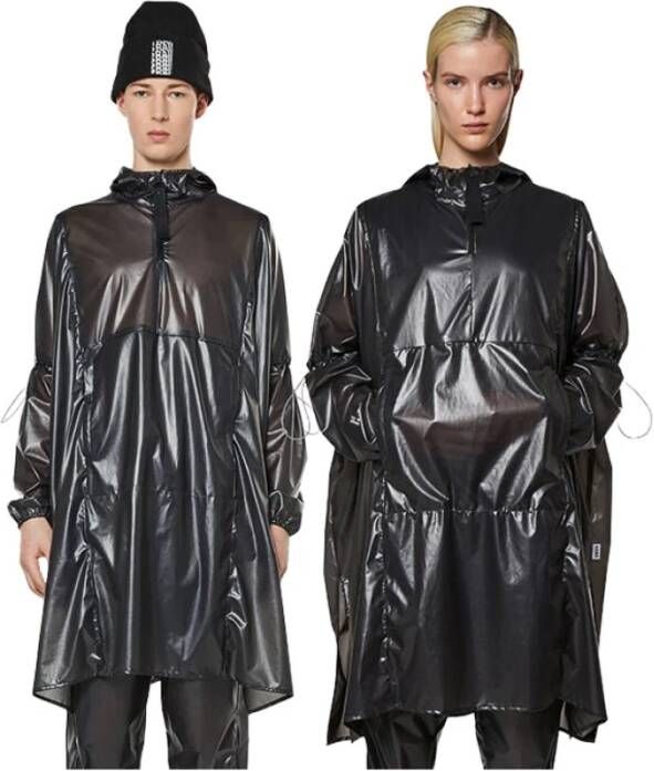 Rains Lange ultralicht anorak zwart Unisex