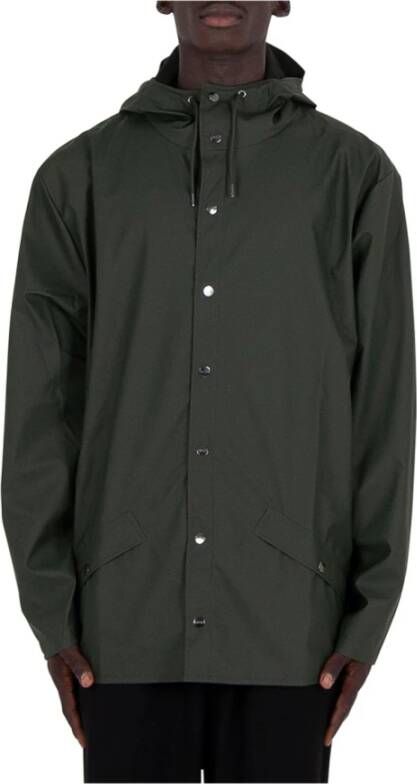 Rains Militaire Stijl Waterdichte Jas Groen Heren