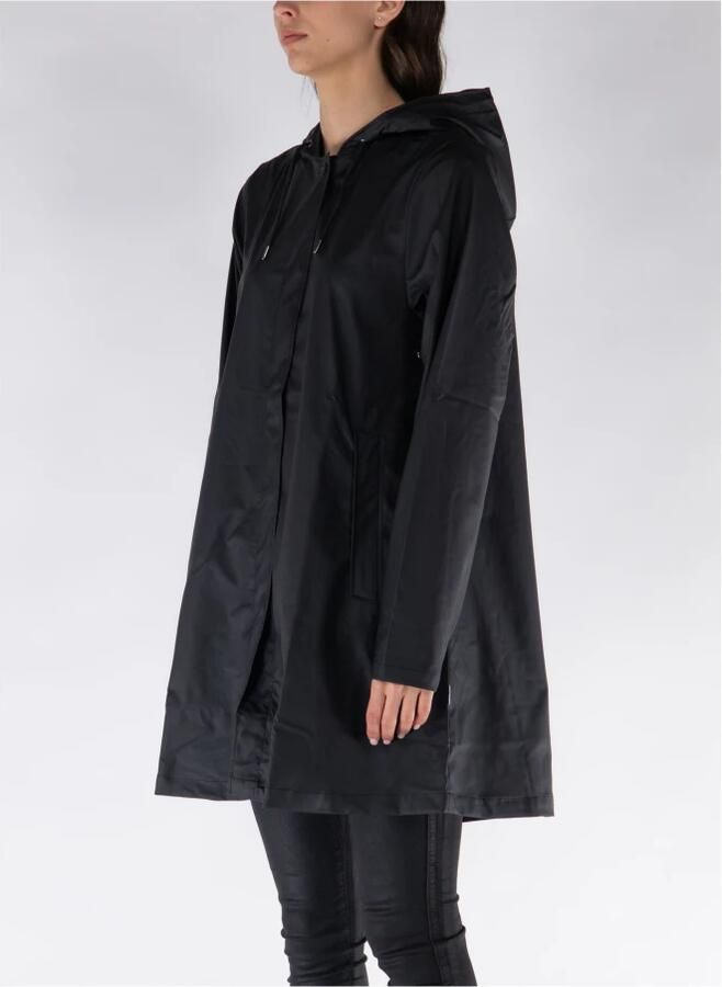 Rains Zwarte Waterdichte Jas met Capuchon Black - Foto 3