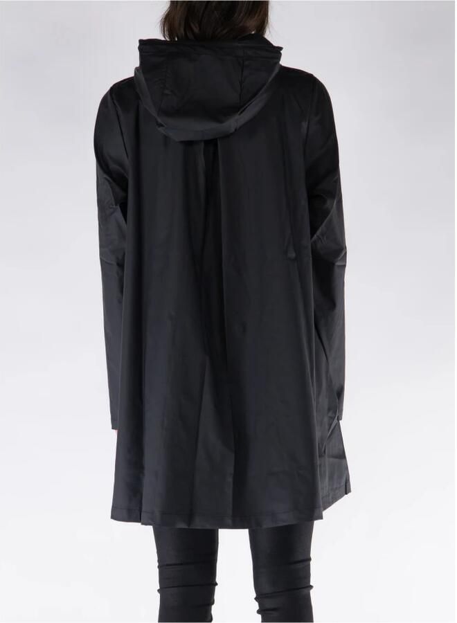 Rains Zwarte Waterdichte Jas met Capuchon Black - Foto 2