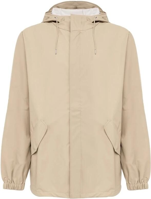 Rains Essential Aesthetics Short Fishtail Parka Jacket Beige - Foto 3
