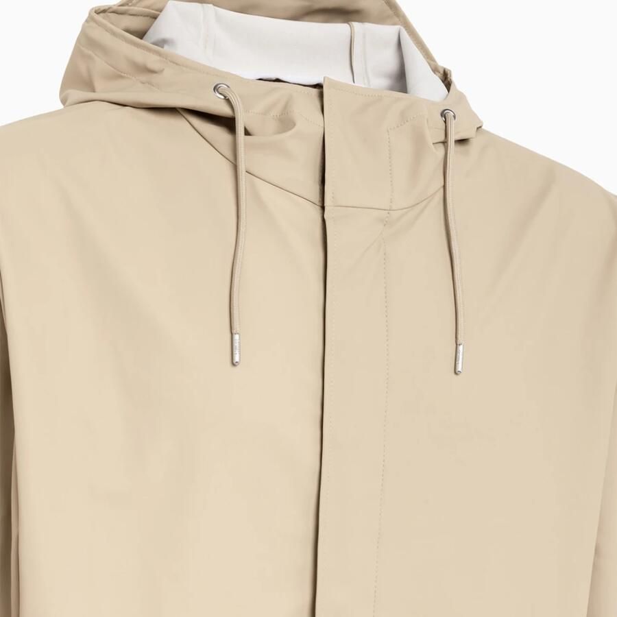 Rains Essential Aesthetics Short Fishtail Parka Jacket Beige