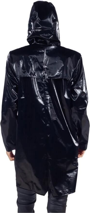 Rains Zwarte Tech Stof Regenjas met Hoge Kraag en Capuchon Black - Foto 6