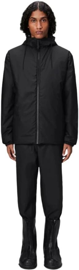 Rains Zwarte regenjas met capuchon lange mouwen rits Black - Foto 2