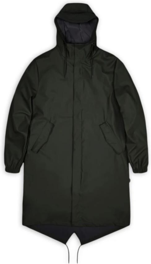 Rains Waterdichte Asymmetrische Regenjas Green Unisex - Foto 2