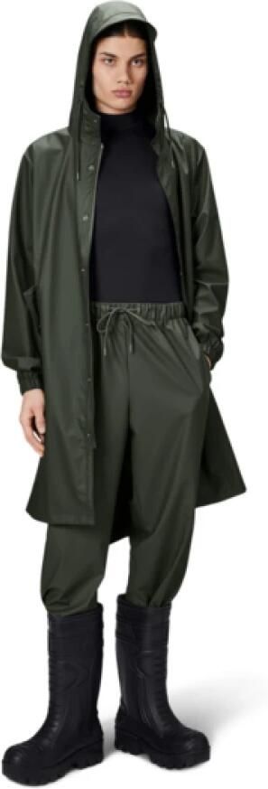 Rains Waterdichte Asymmetrische Regenjas Green Unisex - Foto 5
