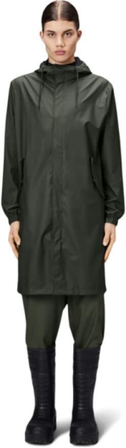 Rains Waterdichte Asymmetrische Regenjas Green Unisex - Foto 7