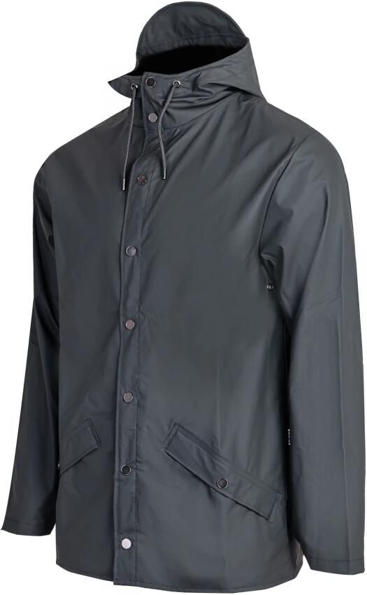 Rains Slate-M Klassieke Jas Waterdichte Hoodie Gray - Foto 3