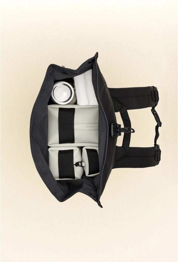 Rains Zwarte Waterdichte Rugzak met Handvat en Verstelbare Banden Black - Foto 6