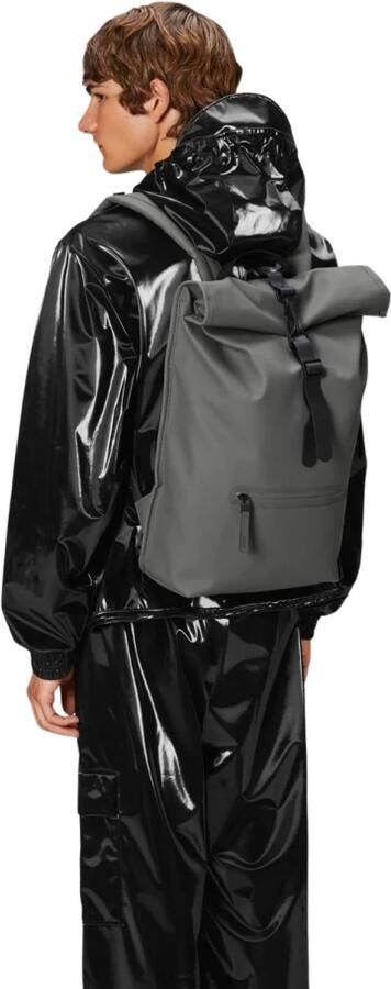 Rains Grijze Waterdichte Rugzak met Handvat en Verstelbare Banden Gray - Foto 11